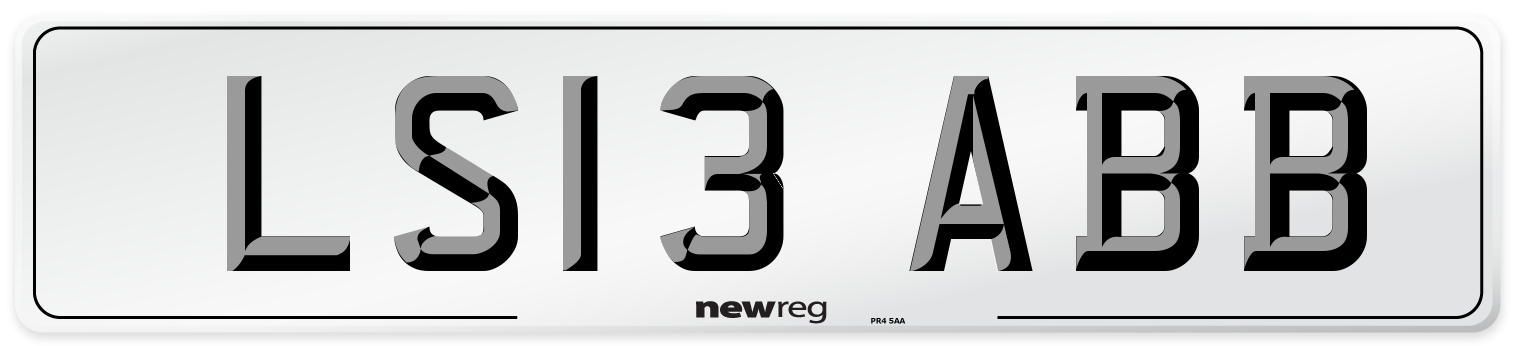 LS13 ABB Number Plate from New Reg